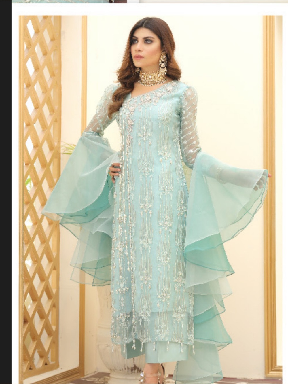 Light Blue 3-piece Pakistani Suit
